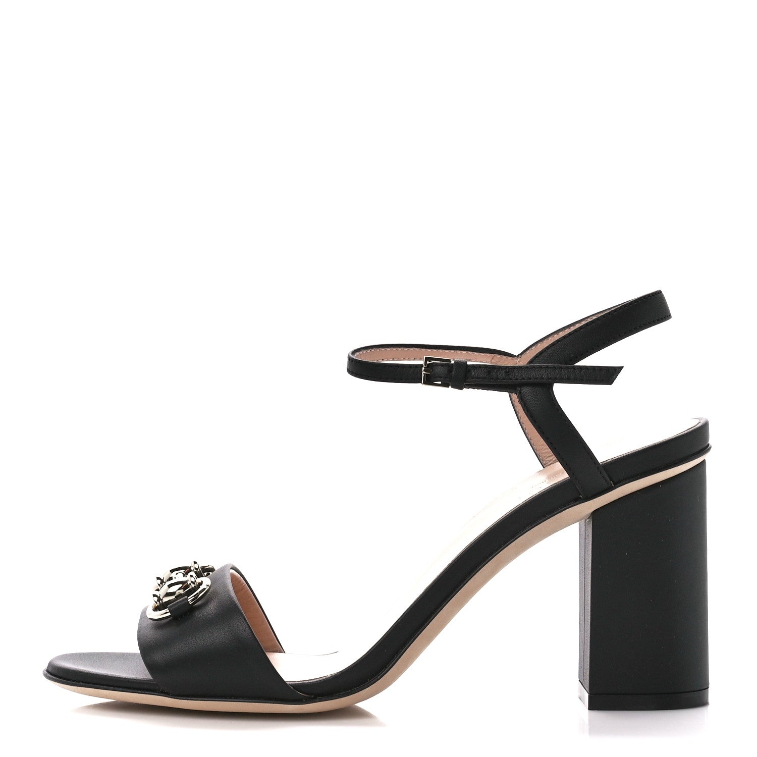 Gucci Calfskin Miro Soft Horsebit Mid Heel Sandals 36.5 Black 1 of 11