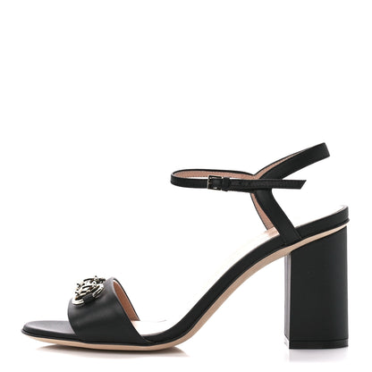 Gucci Calfskin Miro Soft Horsebit Mid Heel Sandals 36.5 Black 1 of 11