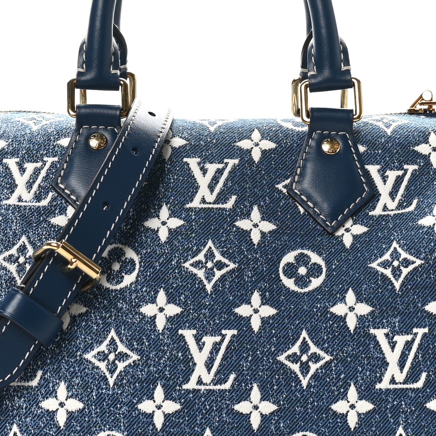 Louis Vuitton Monogram Jacquard Denim Speedy Bandouliere 25 Bleu 7 of 9