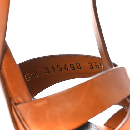 Saint Laurent Calfskin Tribute 105 Platform Sandals 35.5 Caramel 8 of 9