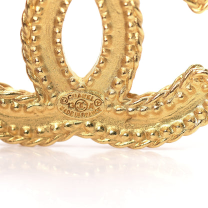 Chanel CC Drop Earrings Matte Gold 3 of 5