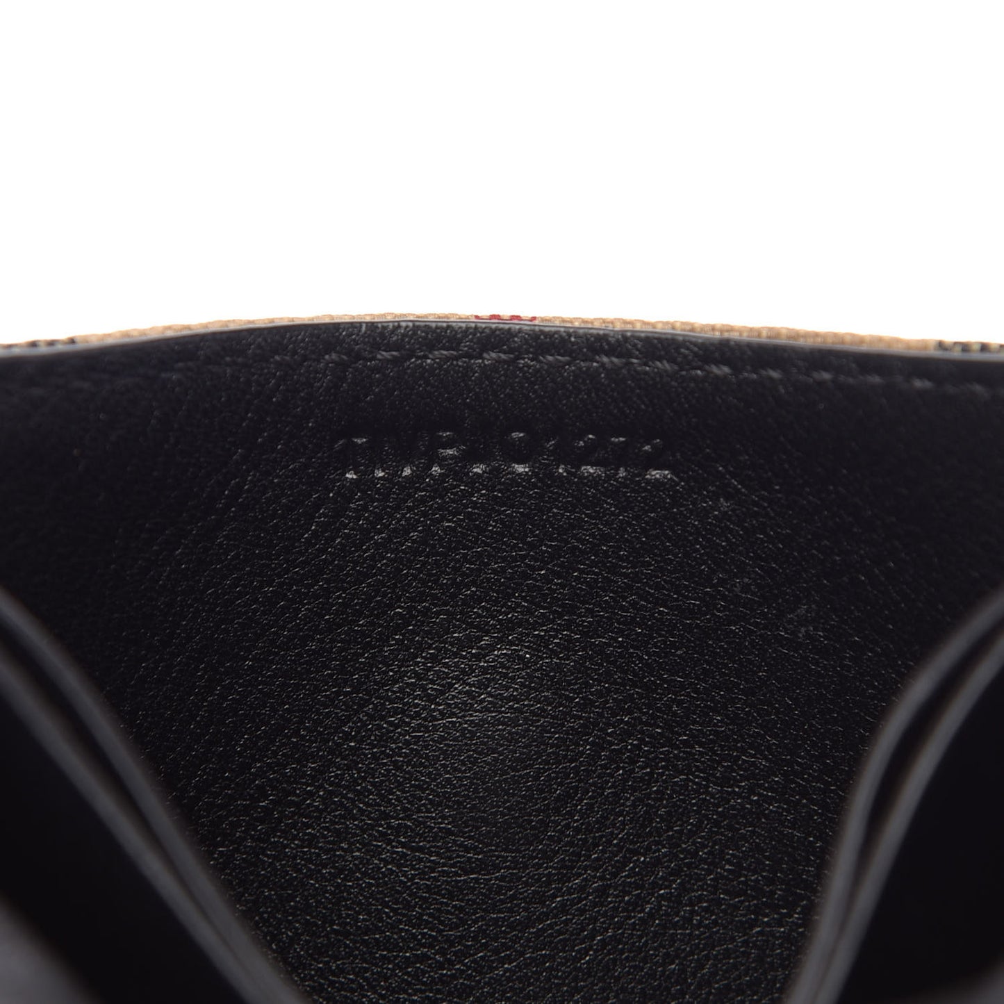 Calfskin House Check Chesam Card Case Black