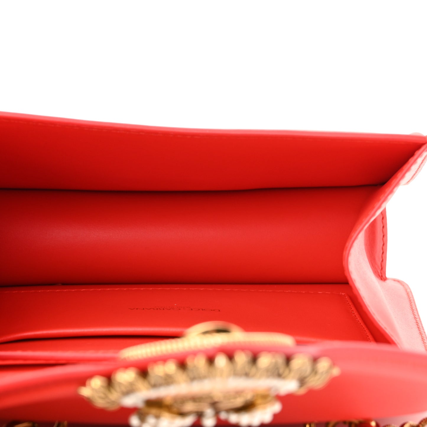 Smooth Calfskin Small Devotion Envelope Top Handle Bag Red