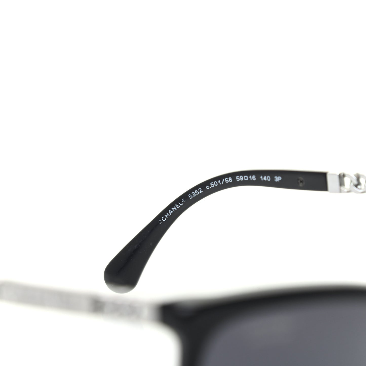 Cat Eye Chain Polarized Sunglasses 5352-Q Black