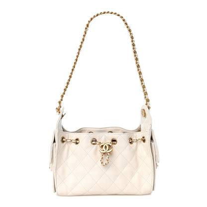 Chanel Caviar Quilted Mini Chanel 25 Handbag White 1 of 10