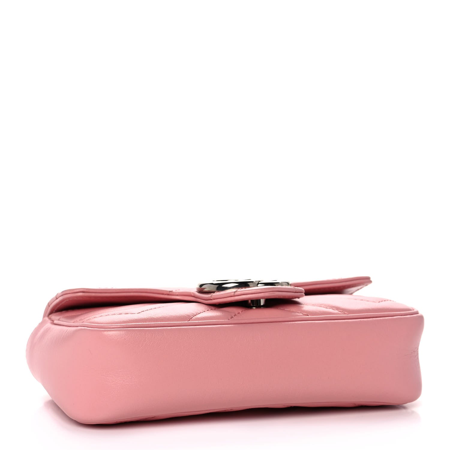 Gucci Calfskin Matelasse Super Mini GG Marmont Shoulder Bag Wild Rose 4 of 11