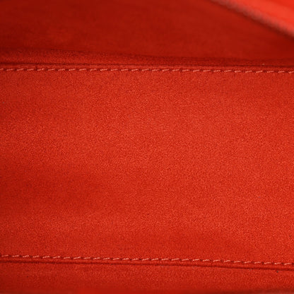 Celine Drummed Calfskin Nano Luggage Vermillion 5 of 11