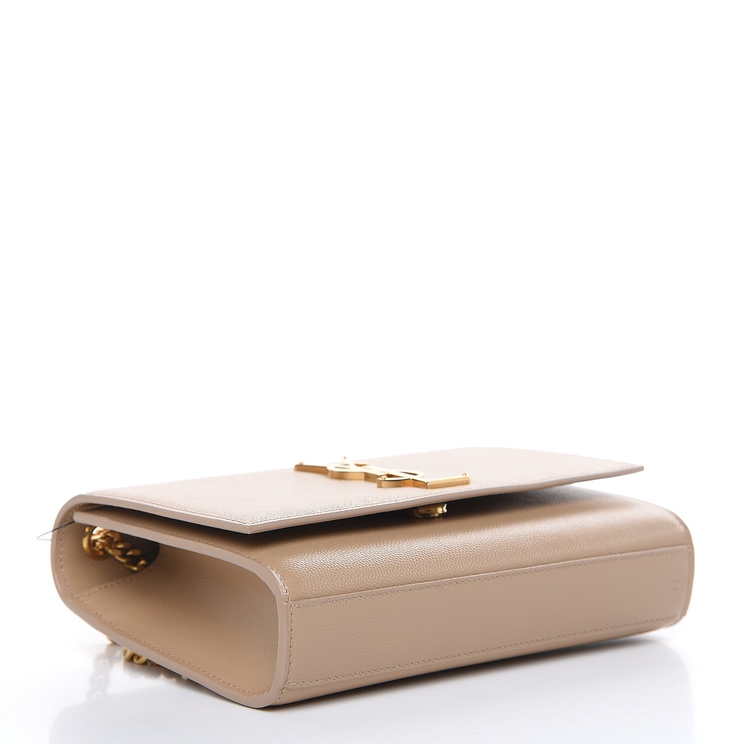Saint Laurent Grain De Poudre Small Monogram Kate Satchel Dark Beige 4 of 9