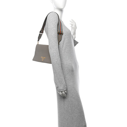 Prada Vitello Daino Crossbody Flap Argilla 2 of 14