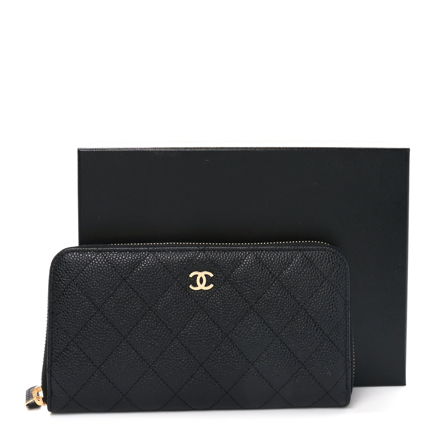 Chanel Caviar Quilted Large Gusset Zip Around Wallet Black 11 of 11