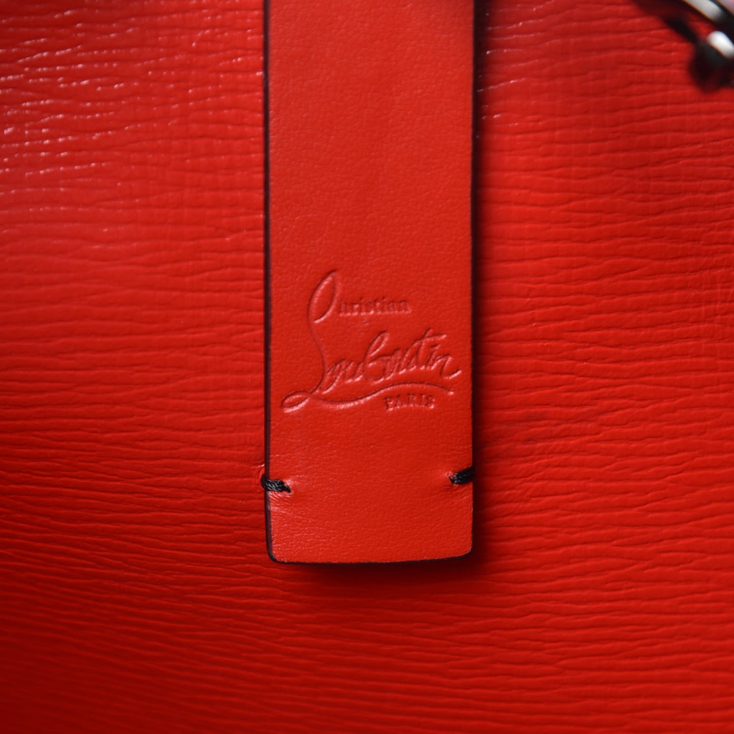 Patent Calfskin Spikes Small East West Cabata Tote Black