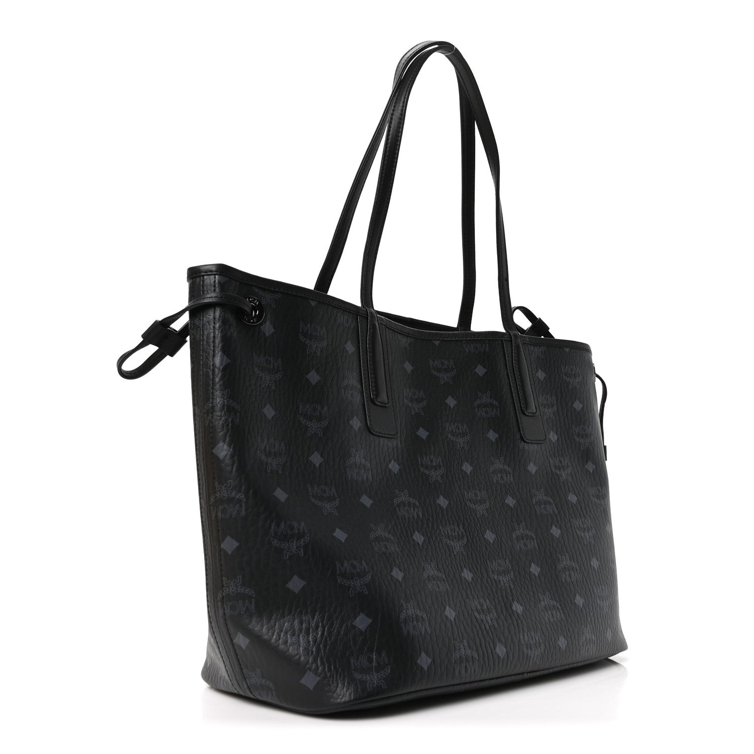 MCM Visetos Medium Liz Reversible Shopper Tote Black 6 of 16