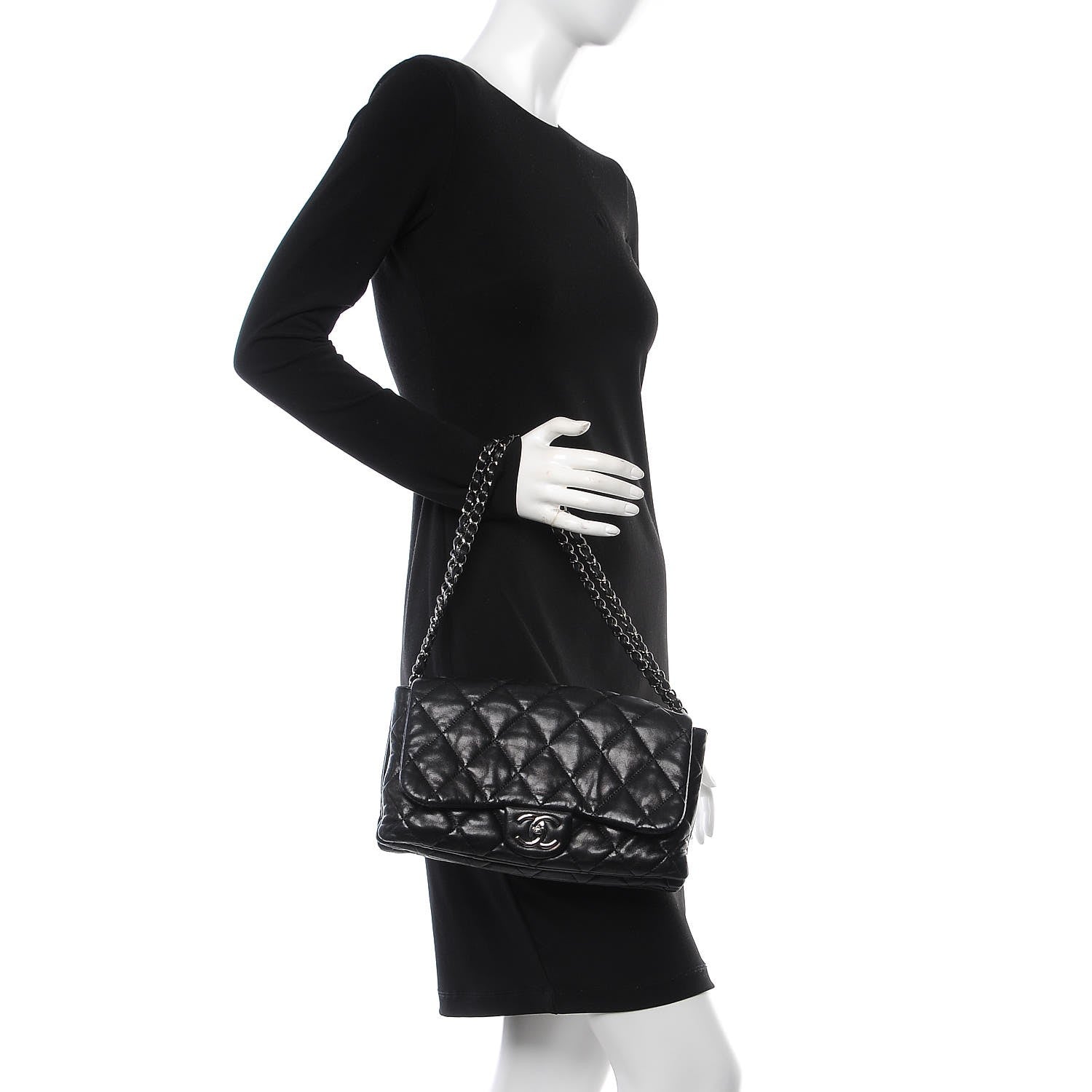 Chanel Lambskin Quilted 3 Accordion Flap Bag Black 3 of 11