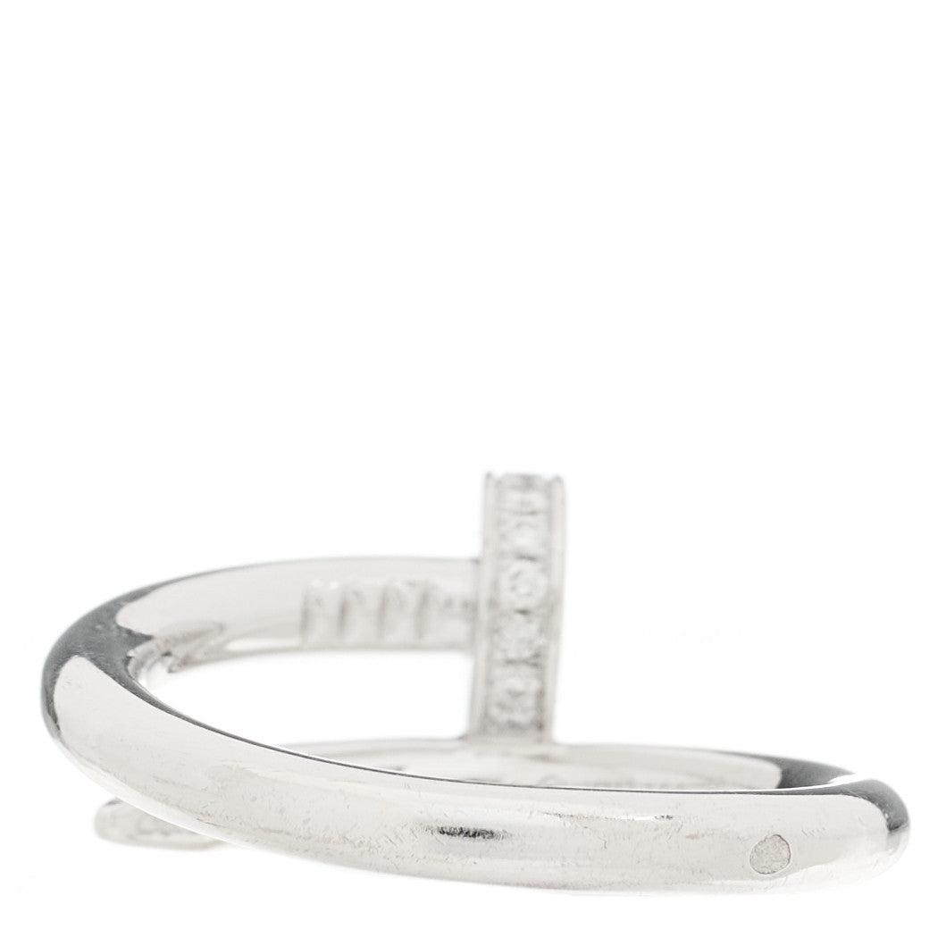 Cartier 18K White Gold Diamond Juste Un Clou Ring 56 7.5 3 of 5