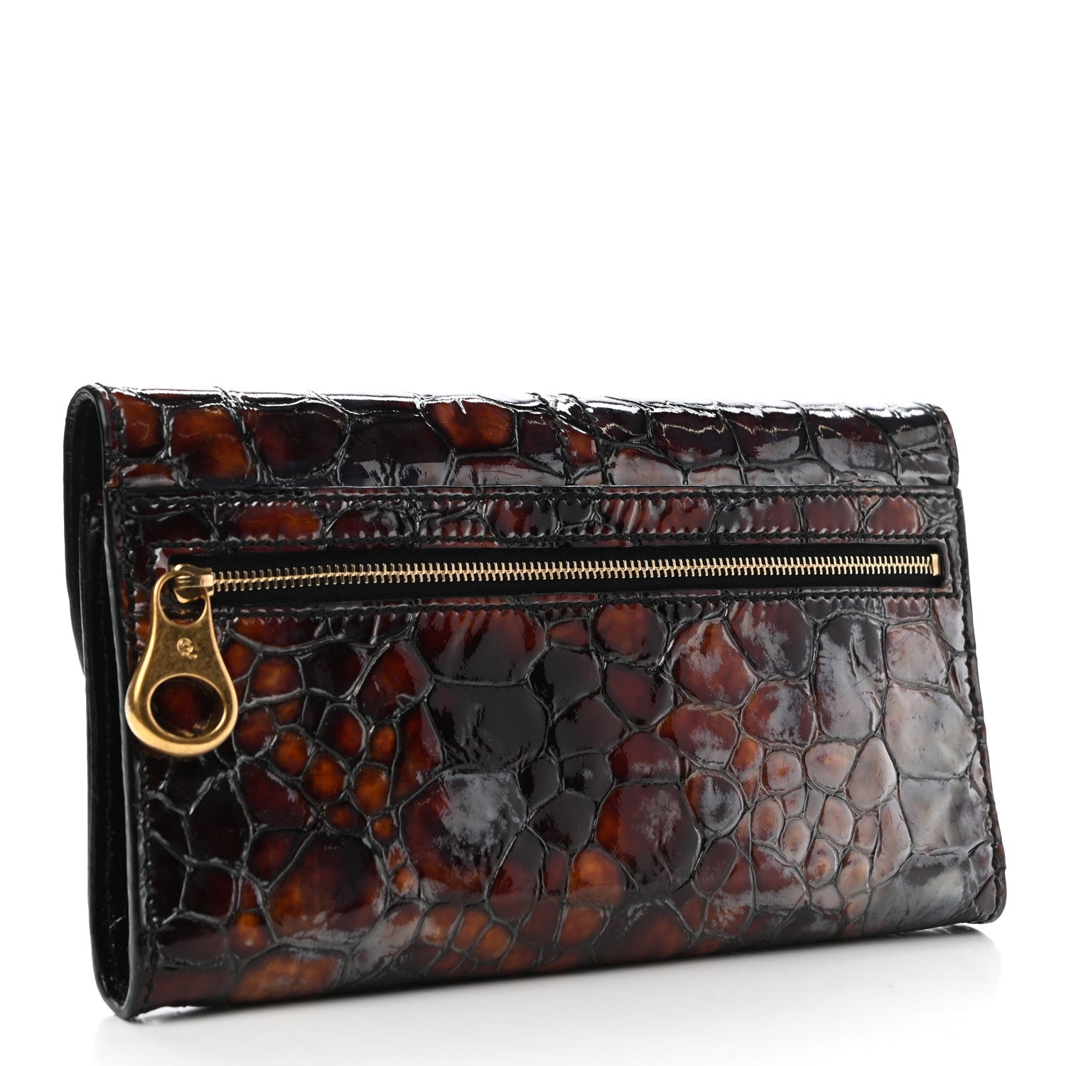 Alexander McQueen Calfskin Crocodile Embossed Clutch 3 of 9