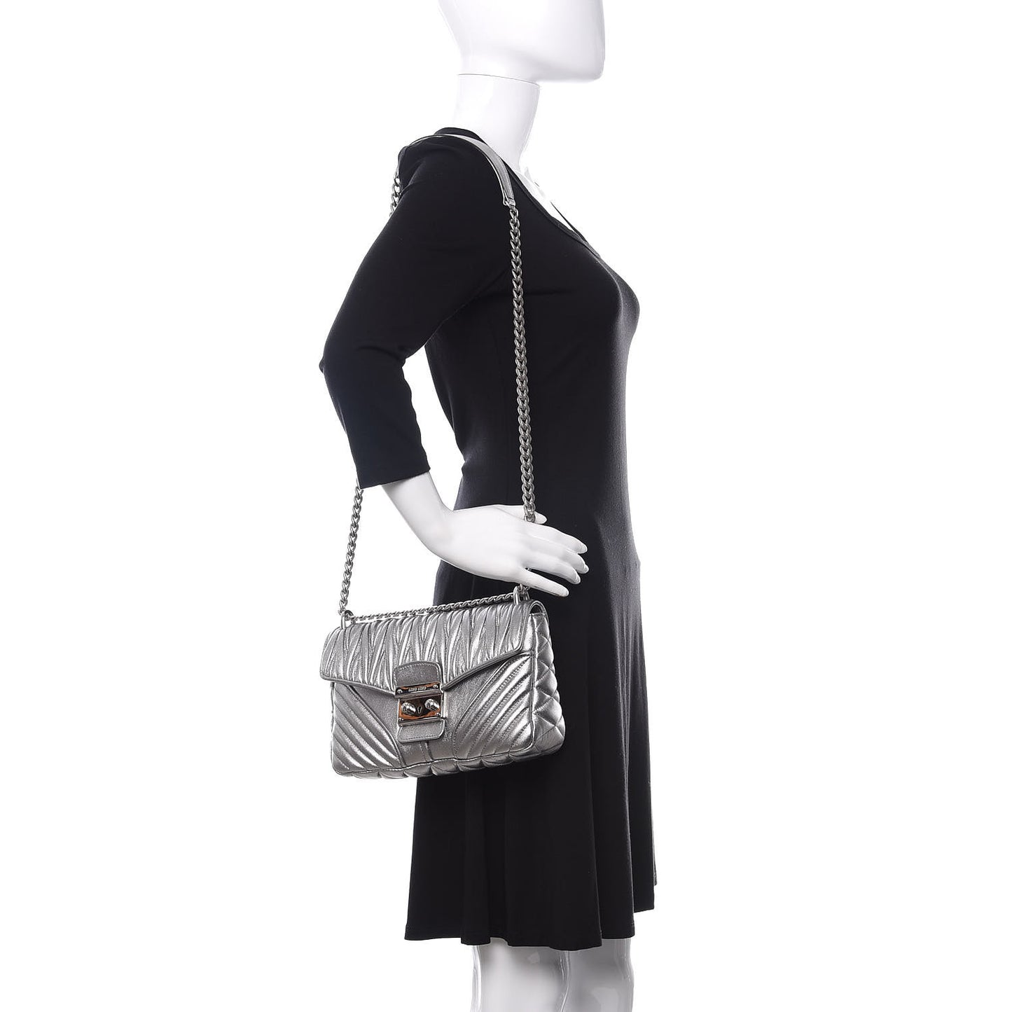 Nappa Matelasse Biker Shoulder Bag Cromo