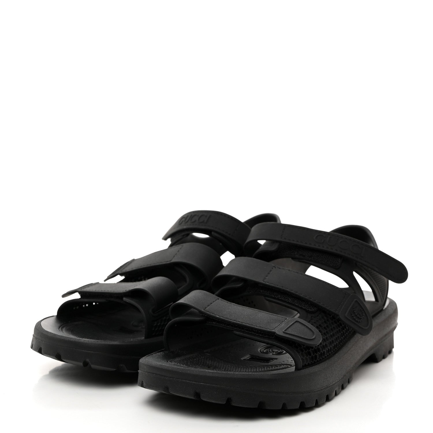 Gucci Rubber Honeycomb Mens Sandals 7 Black 4 of 8
