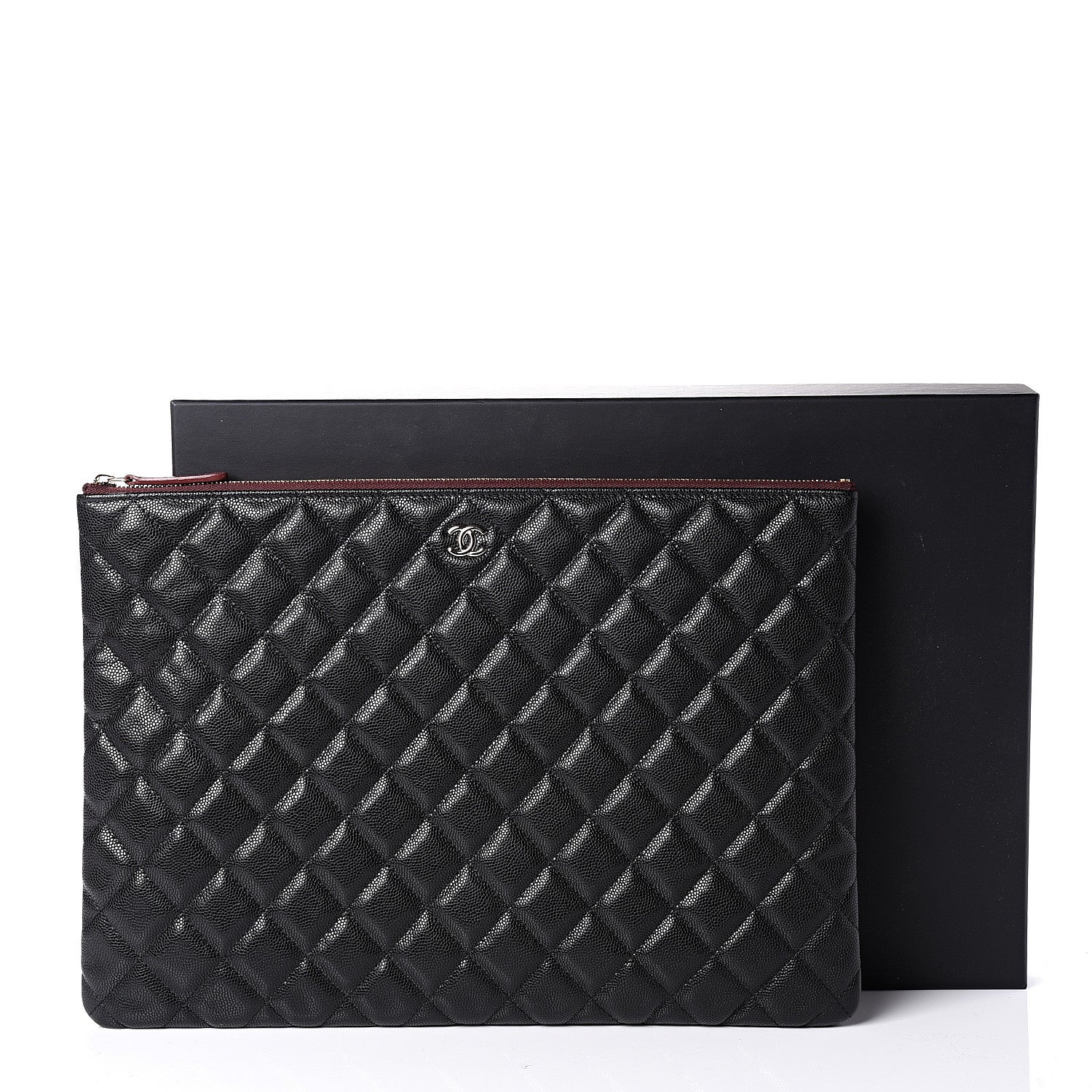 Chanel Caviar Quilted Large Cosmetic Case Black 8 of 8