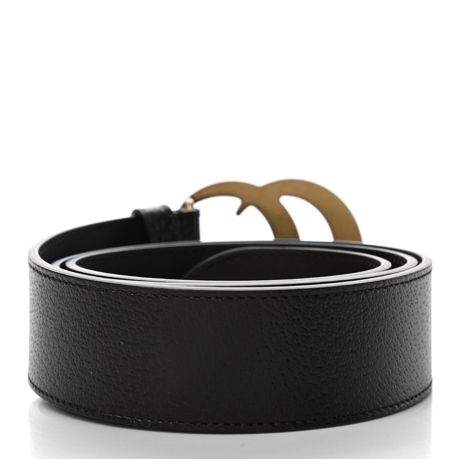 Gucci Textured Dollar Calfskin Double G 40mm Belt 90 36 Dark Cocoa 2 of 4