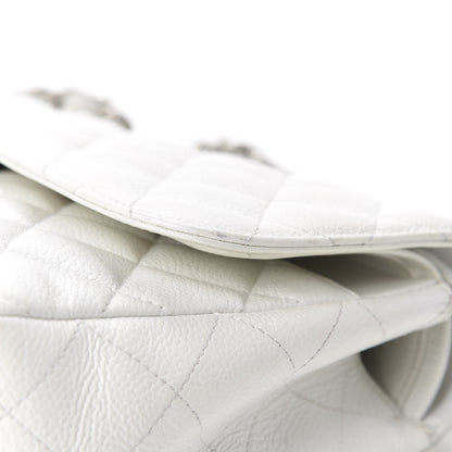 Chanel Caviar Quilted Jumbo Double Flap White 8 of 16