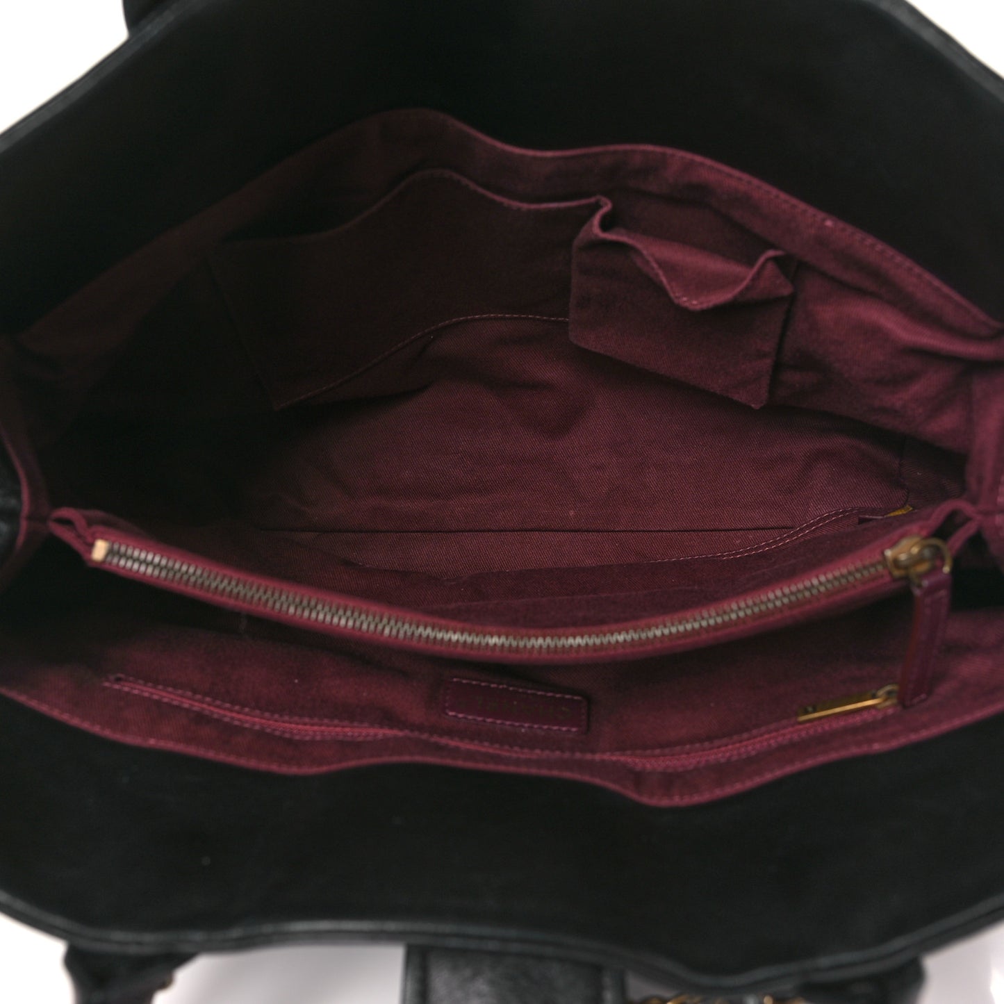 Glazed Calfskin Stingray Large Bindi CC Tote Black