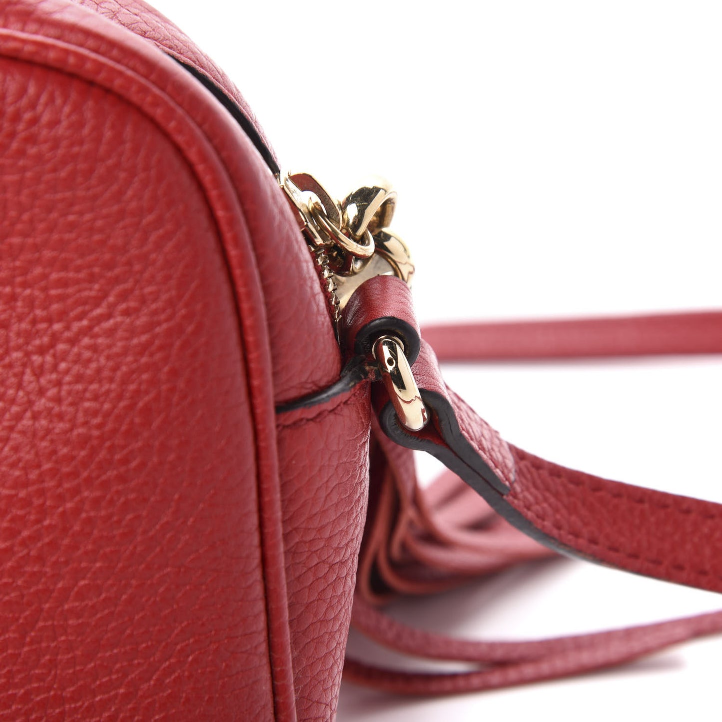 Pebbled Calfskin Small Soho Disco Bag Tabasco Red