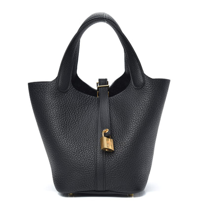 Hermes Taurillon Clemence Picotin Lock 18 PM Black 1 of 9