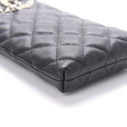 Chanel Caviar Quilted French New Wave Phone Holder With Chain Black 6 of 12