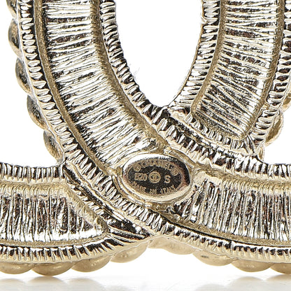 Chanel Pearl Crystal April In Paris CC Brooch Gold 3 of 4