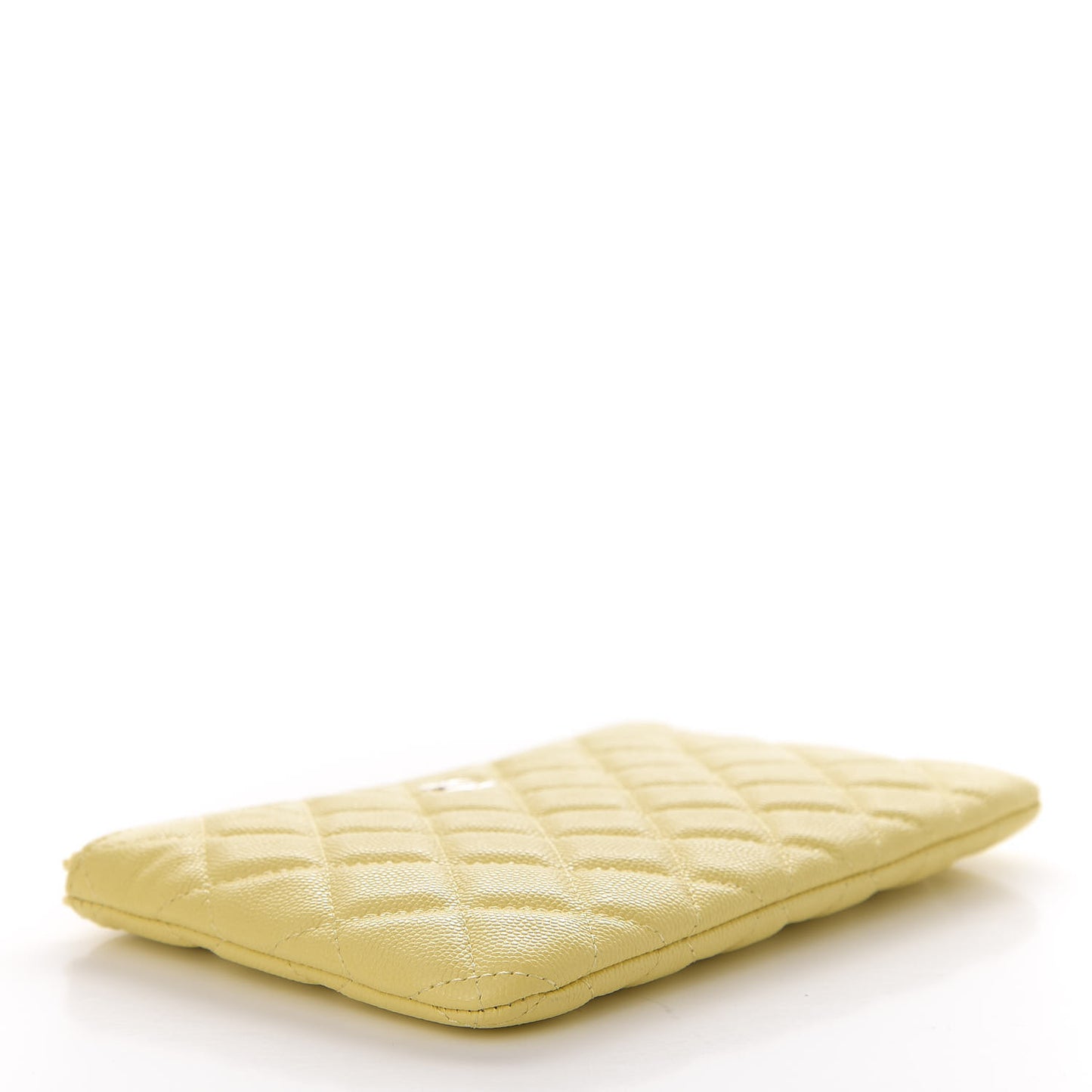 Caviar Quilted Small Pouch Light Yellow