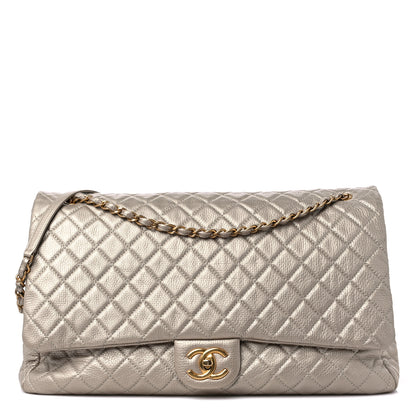 Chanel Metallic Calfskin Quilted XXL Travel Flap Bag Gold 1 of 15