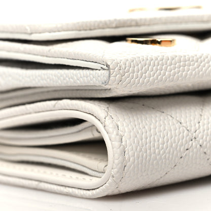 Chanel Caviar Quilted Enamel Coco Casino Double Flap Wallet White 11 of 12