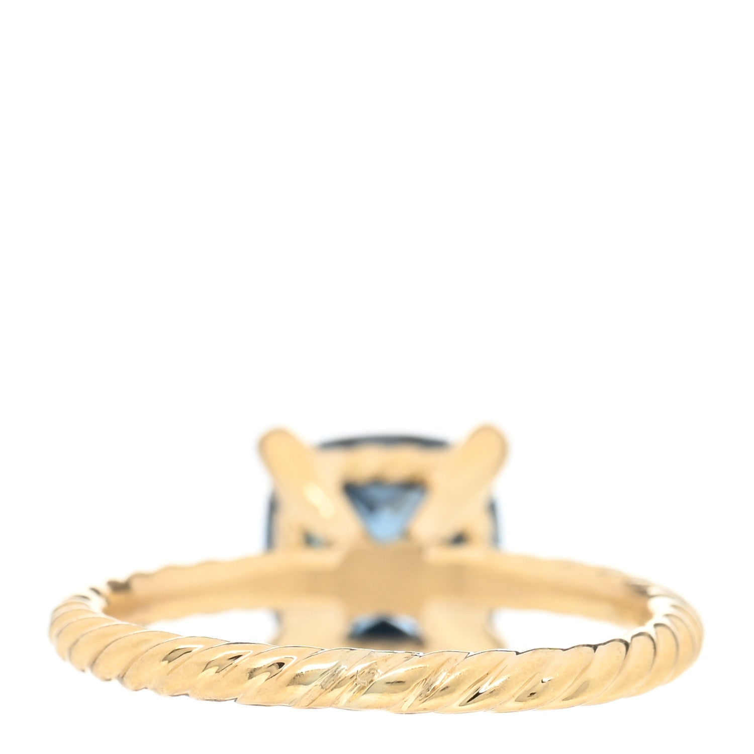 David Yurman 18K Yellow Gold Diamond Blue Topaz 7mm Chatelaine Ring 47 4 3 of 5