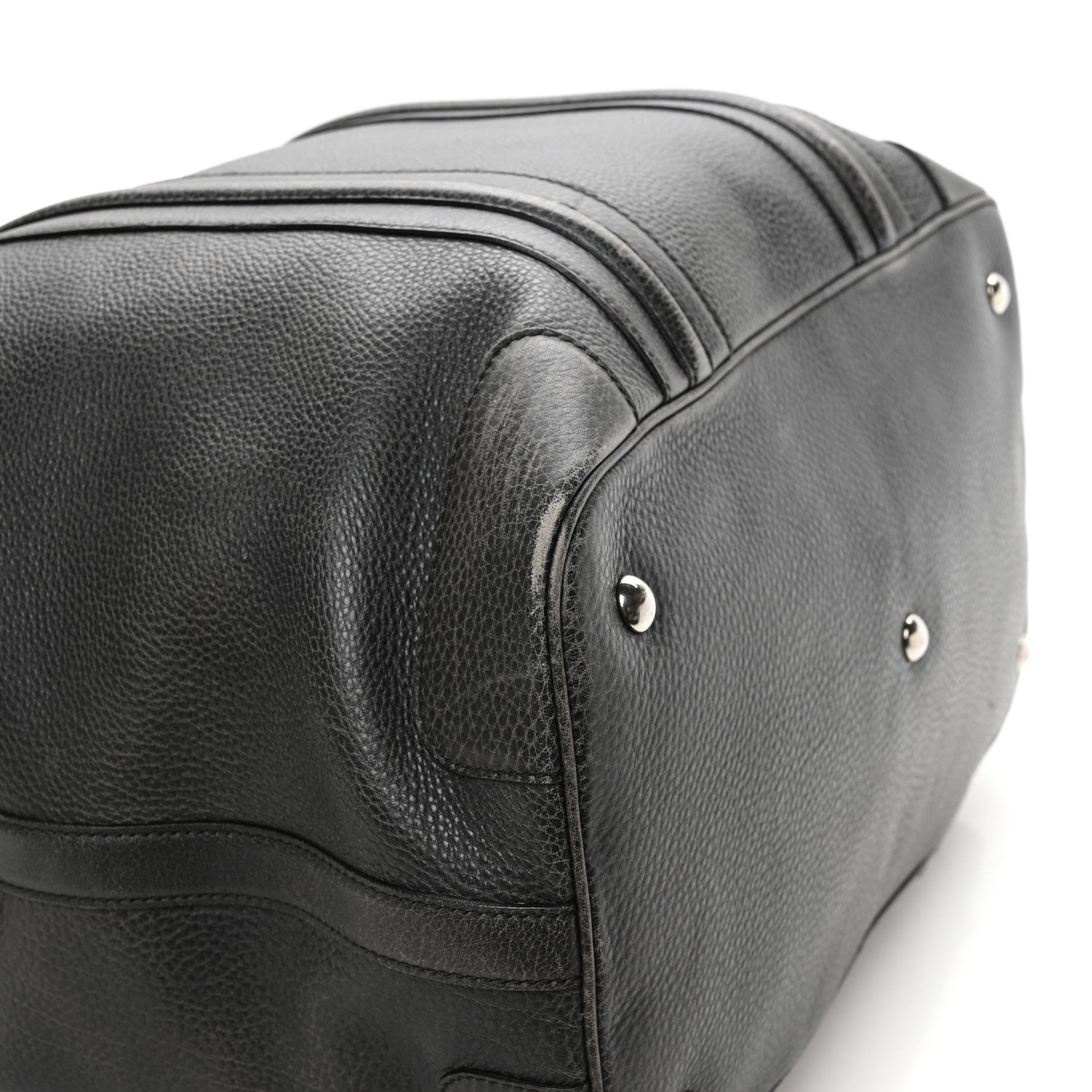 Gucci Pebbled Calfskin Carry On Duffle Grey 9 of 13