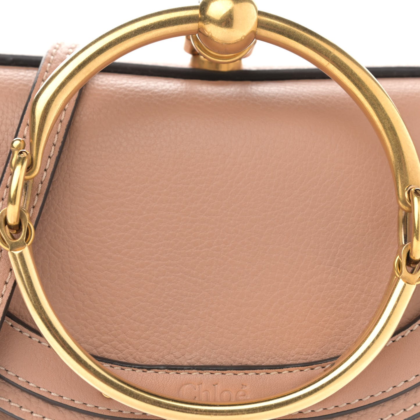 Calfskin Small Nile Bracelet Minaudiere Bag Biscotti Beige
