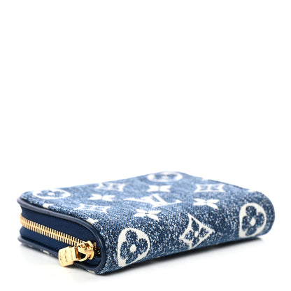Louis Vuitton Denim Monogram Jacquard Zippy Coin Purse Bleu 4 of 7