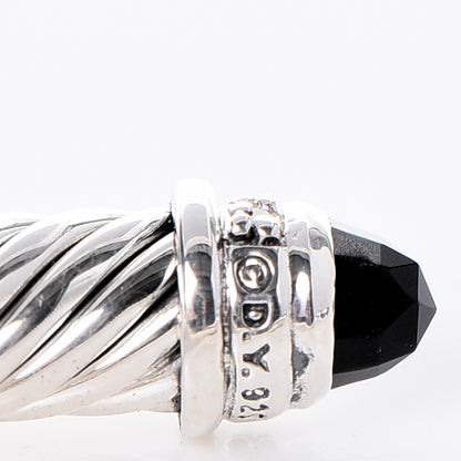 David Yurman Sterling Silver Diamond Black Onyx 5mm Cable Classics Bracelet 5 of 5