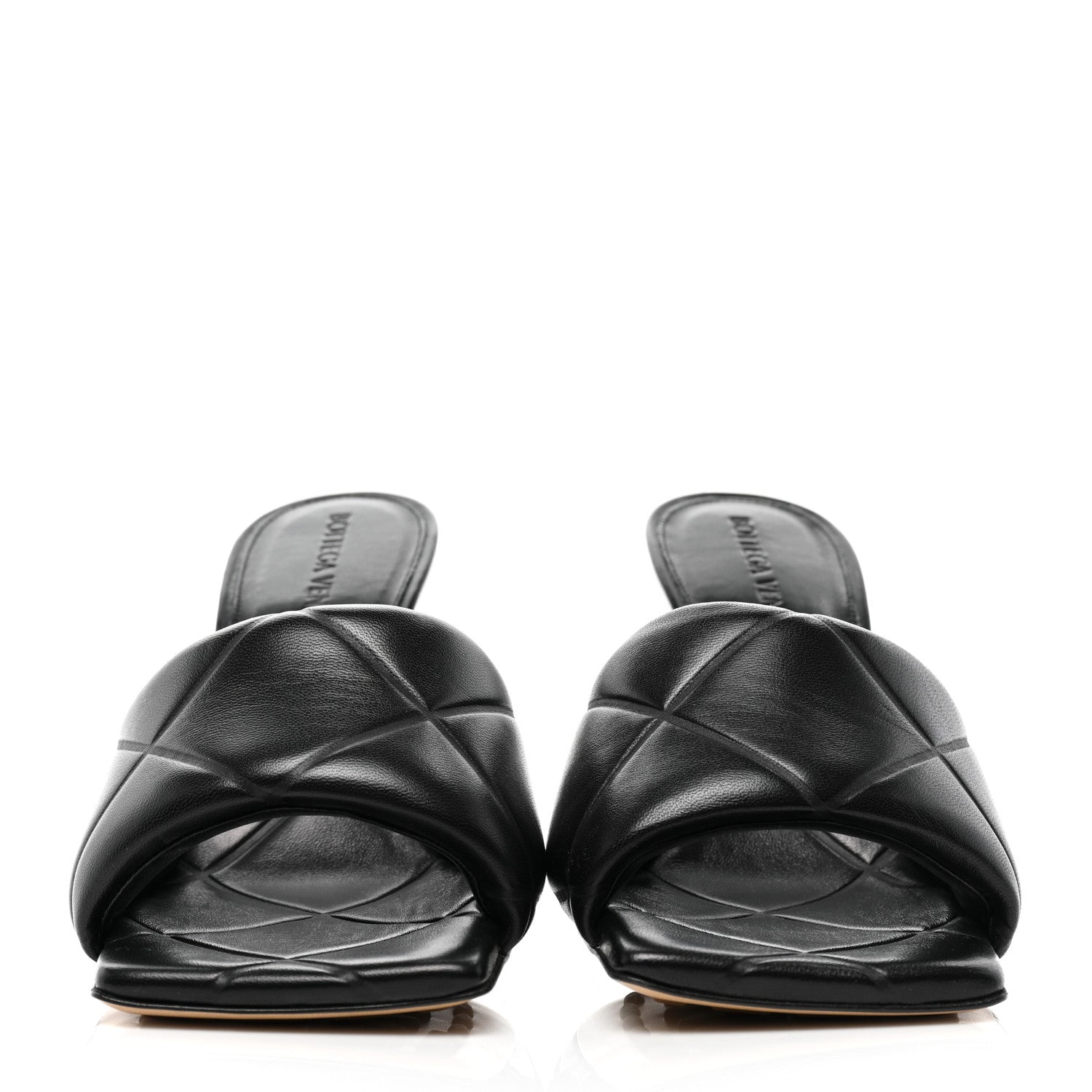 Bottega Veneta Nappa Quilted Rubber Lido Mule Sandals 36.5 Black 2 of 7