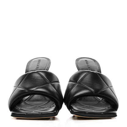 Bottega Veneta Nappa Quilted Rubber Lido Mule Sandals 36.5 Black 2 of 7
