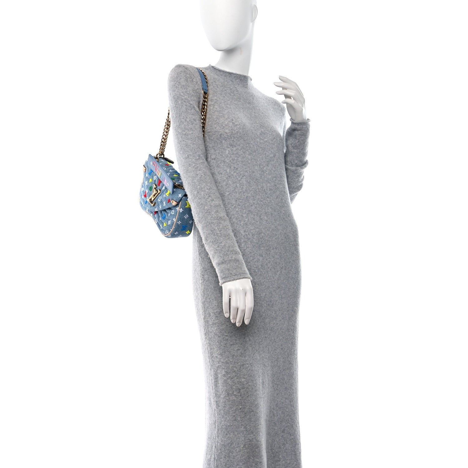 Louis Vuitton Embroidered Monogram Denim New Wave Chain MM 2 of 8