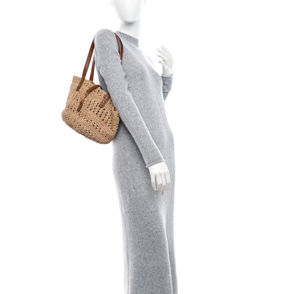 Saint Laurent Raffia Calfskin Small Panier Tote Naturel 3 of 8