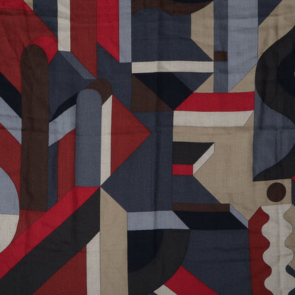 Hermes Cashmere Silk Perspective Cavaliere Scarf 100 Naturel Gris Rouge Profond 1 of 7