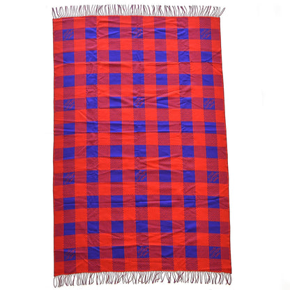 Louis Vuitton Wool Damier Masai Rug Shawl Rouge 4 of 7