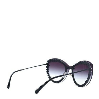 Chanel Acetate Metal Pearl Butterfly Sunglasses 4236-H Black 4 of 6