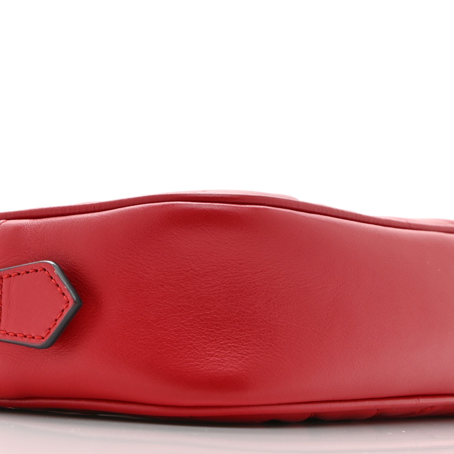 Gucci Calfskin Matelasse Mini GG Marmont Chain Shoulder Bag Hibiscus Red 9 of 10