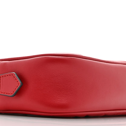 Gucci Calfskin Matelasse Mini GG Marmont Chain Shoulder Bag Hibiscus Red 9 of 10