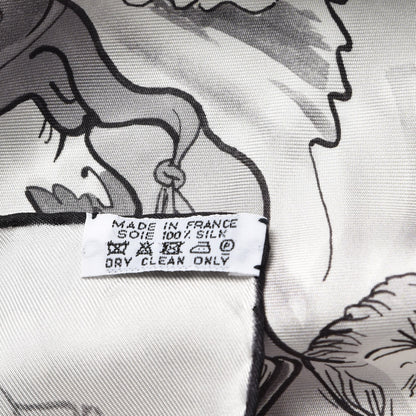 Hermes Silk Metamorphoses Par Paris Scarf 90 Gris Perle White Gris 5 of 5