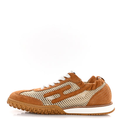 Hermes Crochet Knit Suede Goatskin Jet Sneakers 37 Beige Lin Naturel 1 of 10