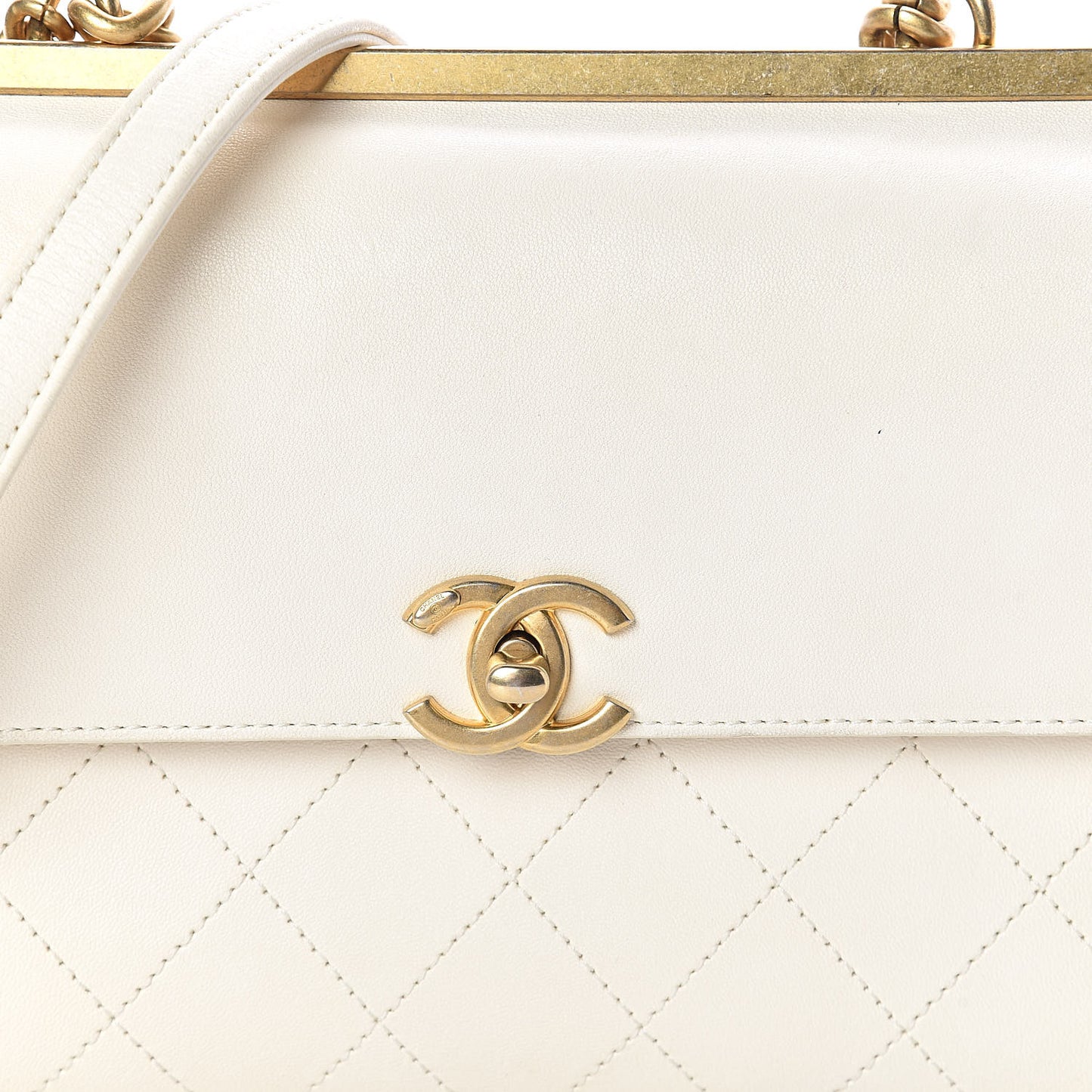Lambskin Quilted Small Coco Lux Flap White