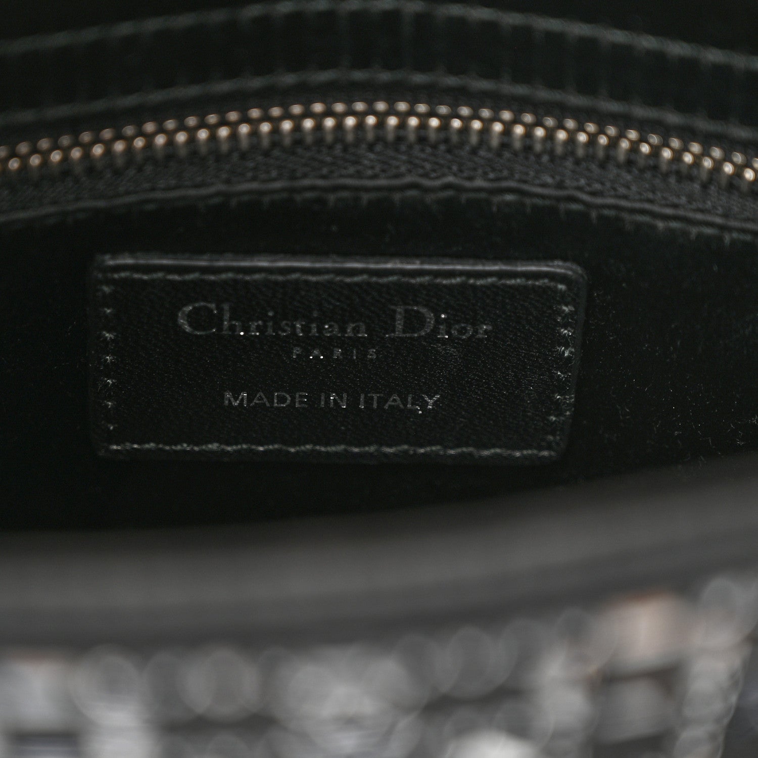 Christian Dior CHRISTIAN DIOR Satin Crystal Cannage Mini Lady Dior Black 6 of 9